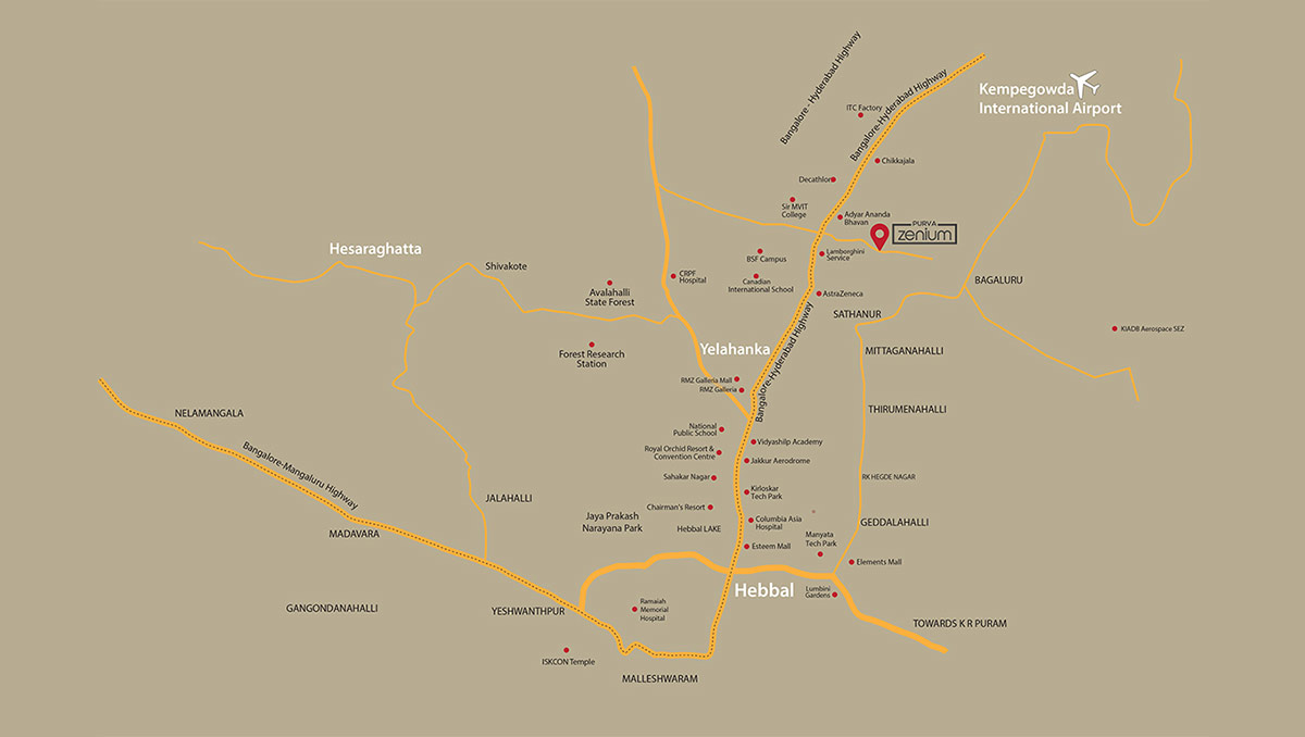 Purva Celestial Location map